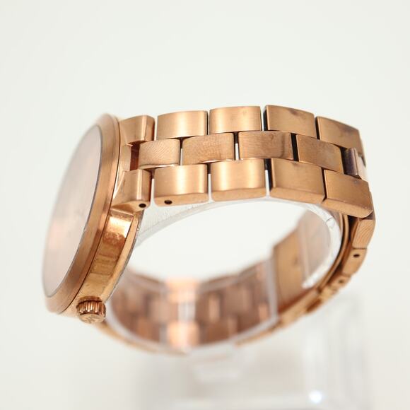 Michael Kors Garner Rose Gold Tone 38mm Date Watch Steel Bracelet w New Battery - Picture 12 of 14